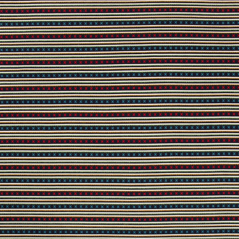 Kit Kemp Criss Cross Striped Fabric in Indigo